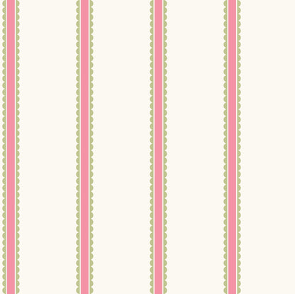 Advantage World of Imagination Bobbin Stripe Wallpaper - Fuchsia