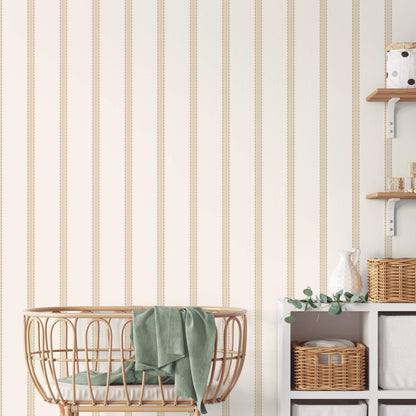 Advantage World of Imagination Bobbin Stripe Wallpaper - Light Brown