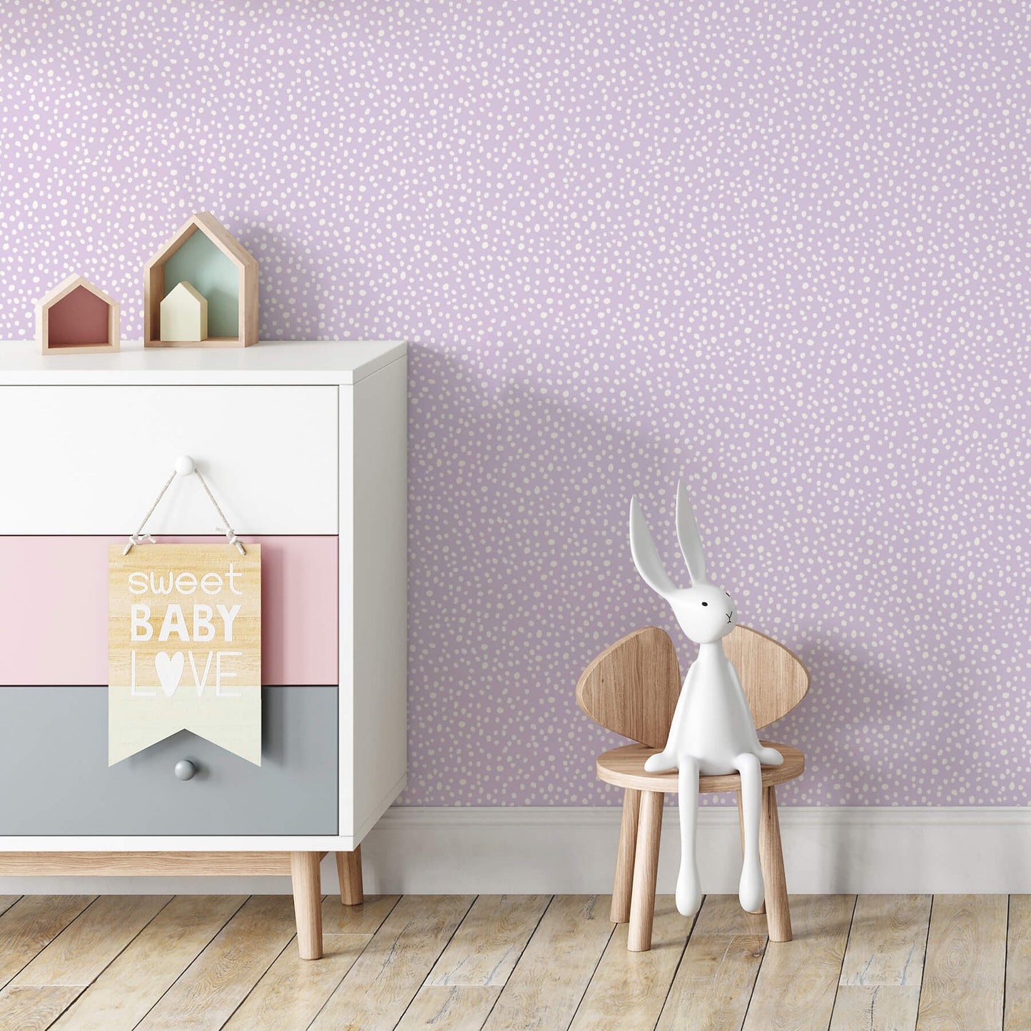 Advantage World of Imagination Dotty Wallpaper - Lavender
