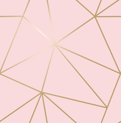 Advantage World of Imagination Metallic Triangles Wallpaper - Pink