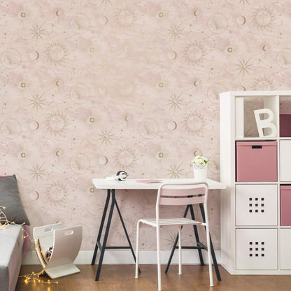 Advantage World of Imagination Celestial Wallpaper - Pink