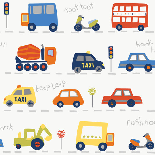 Advantage World of Imagination Road Traffic Wallpaper - Multi
