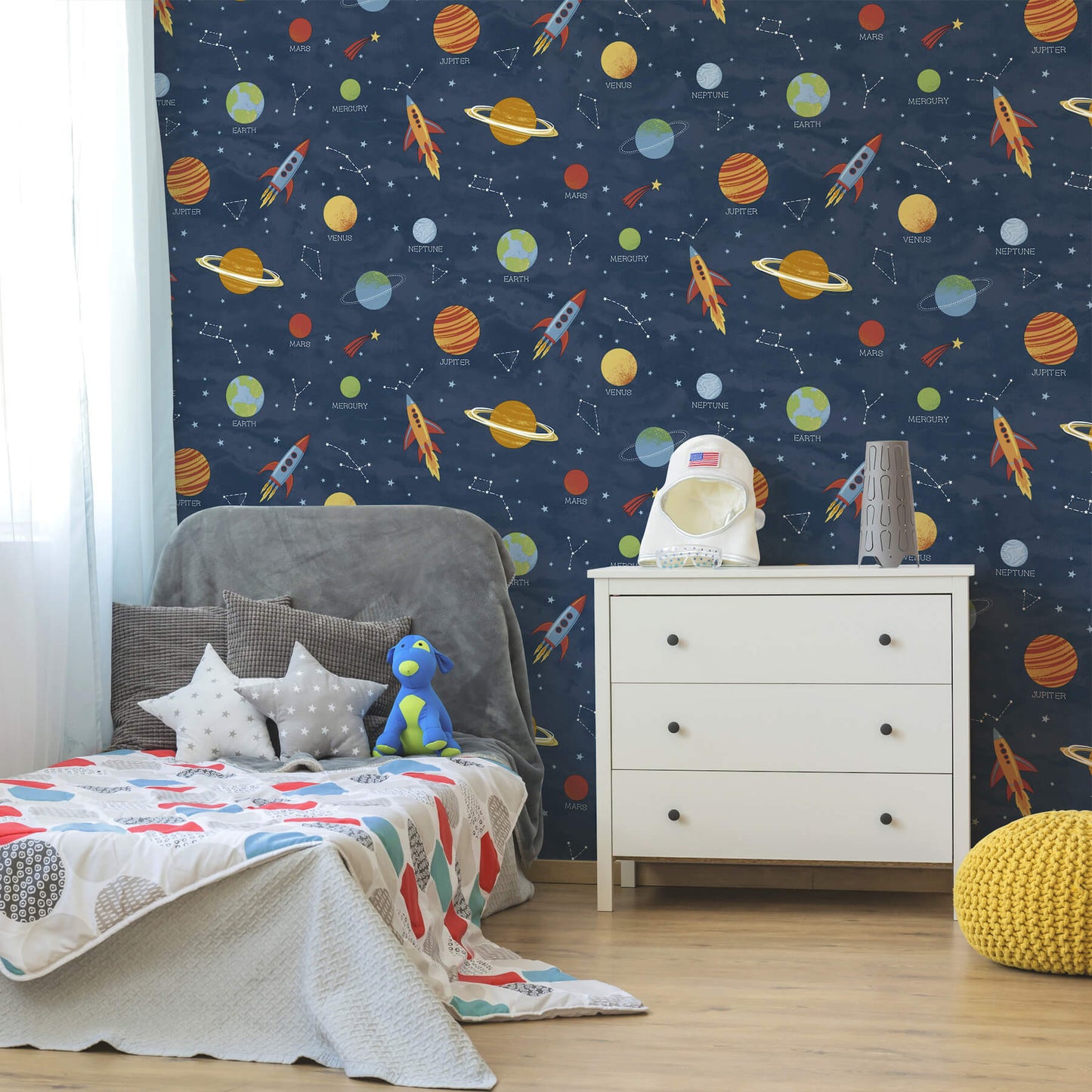 Advantage World of Imagination Solar System Wallpaper - Blue