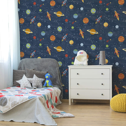 Advantage World of Imagination Solar System Wallpaper - Blue