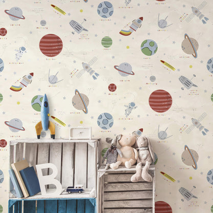 Advantage World of Imagination Space Adventure Wallpaper - Beige