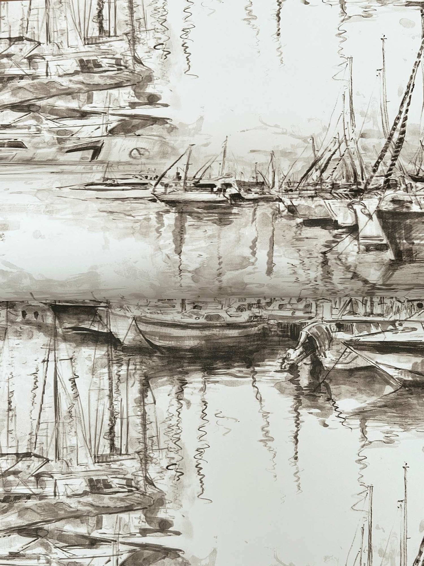 Ronald Redding Private Reserve Yacht Club Wallpaper - Taupe