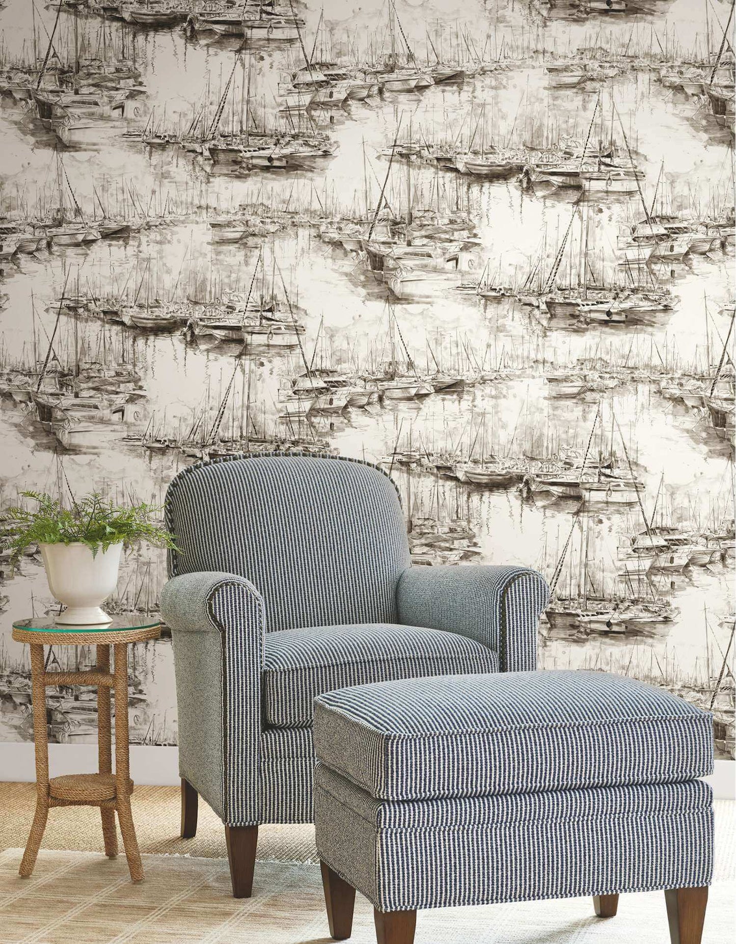 Ronald Redding Private Reserve Yacht Club Wallpaper - Taupe