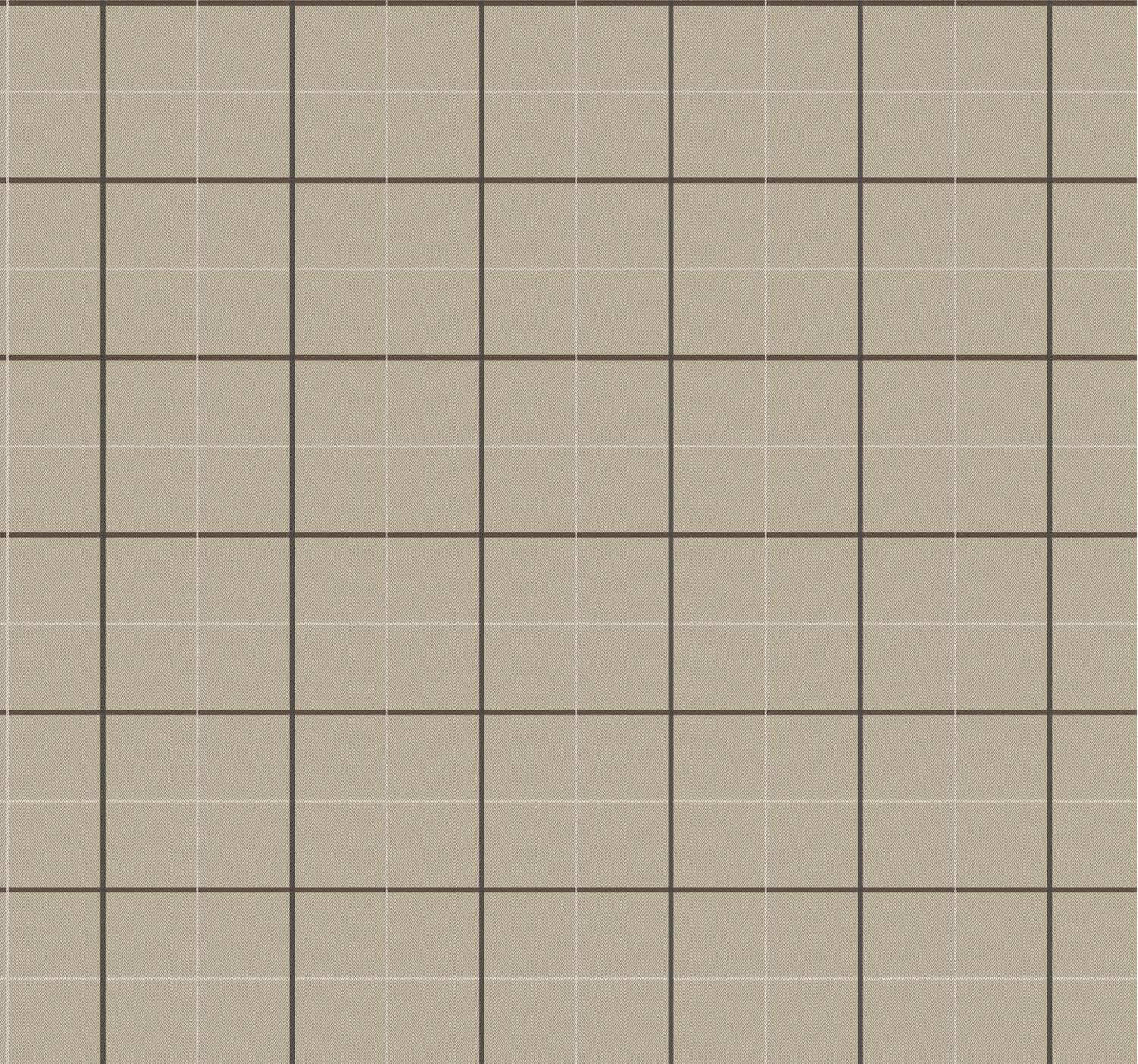 Ronald Redding Private Reserve Tattersall Wallpaper - Brown