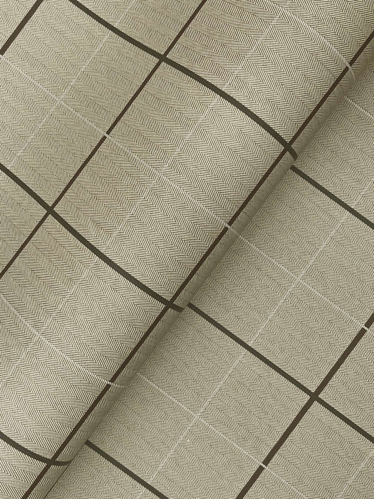 Ronald Redding Private Reserve Tattersall Wallpaper - Brown