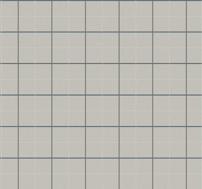 Ronald Redding Private Reserve Tattersall Plaid Wallpaper Sample - Gray
