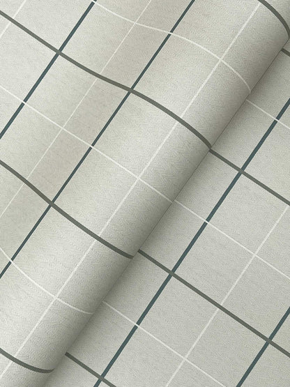 Ronald Redding Private Reserve Tattersall Plaid Wallpaper Sample - Gray