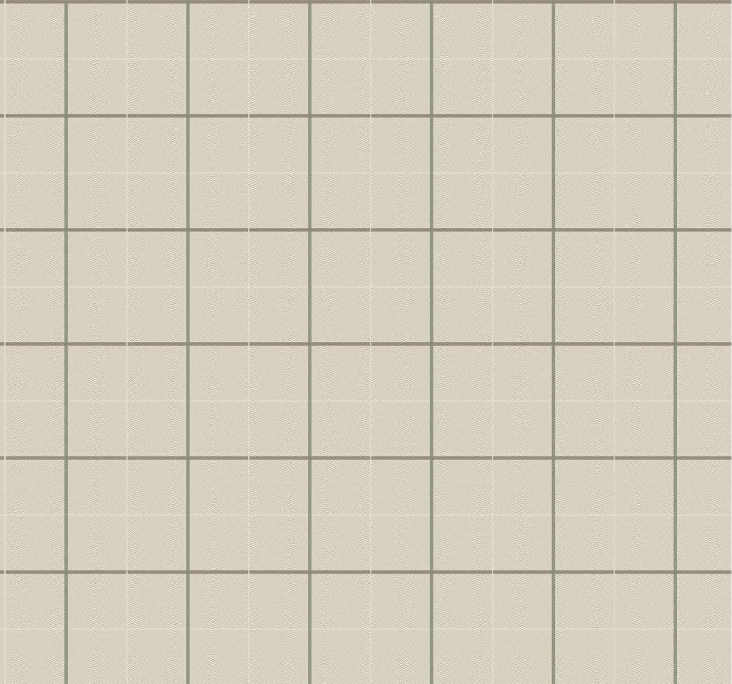 Ronald Redding Private Reserve Tattersall Plaid Wallpaper Sample - Light Brown