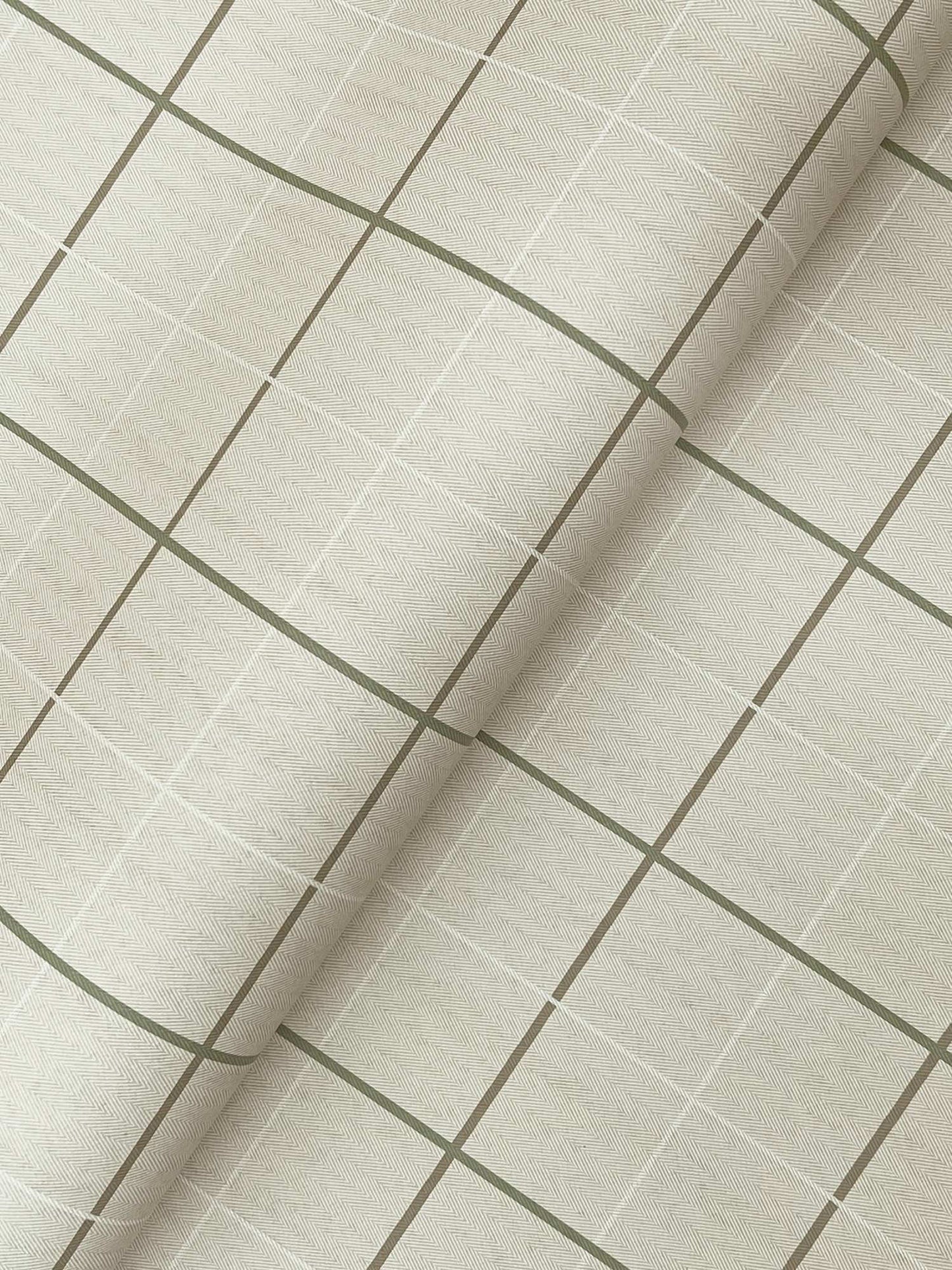 Ronald Redding Private Reserve Tattersall Plaid Wallpaper Sample - Light Brown