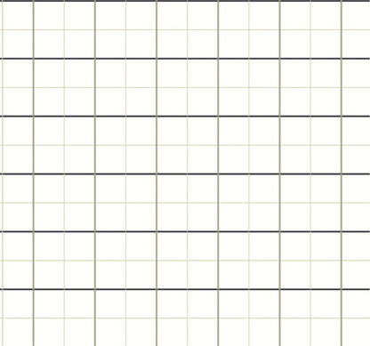 Ronald Redding Private Reserve Tattersall Plaid Wallpaper Sample - White