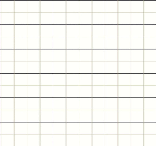 Ronald Redding Private Reserve Tattersall Wallpaper - White