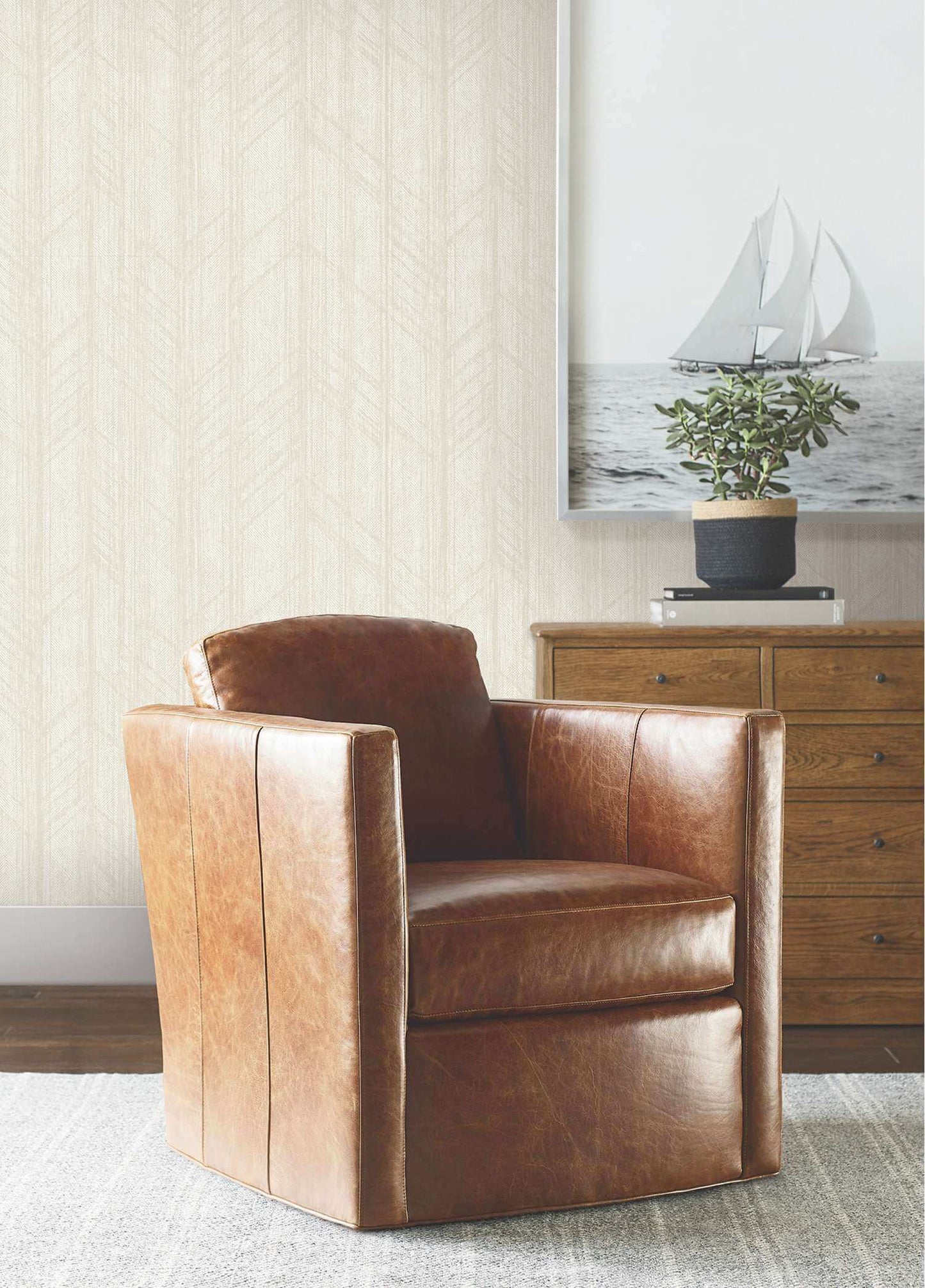 Ronald Redding Private Reserve Winthrop Wallpaper Sample - Beige