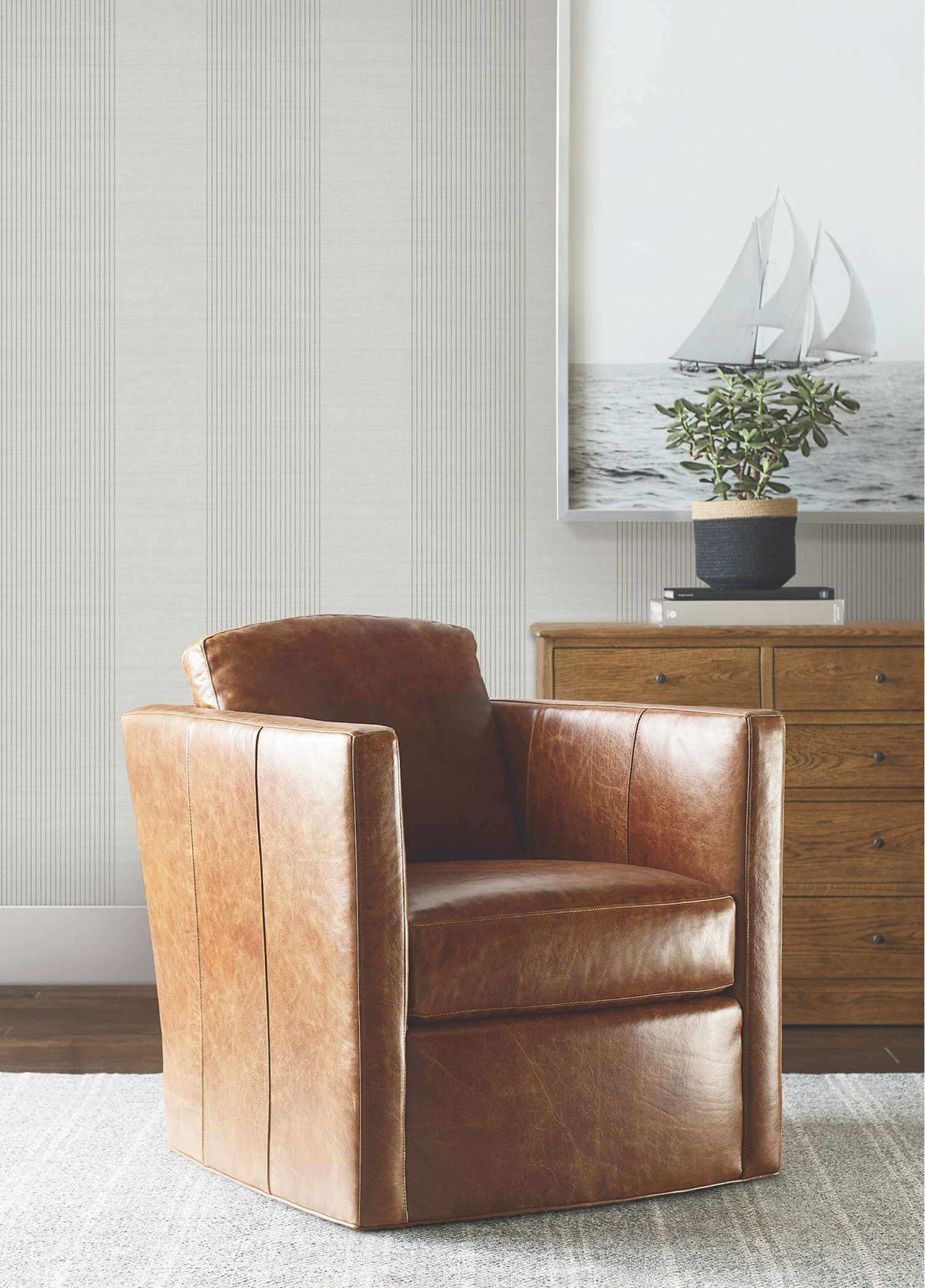 Ronald Redding Private Reserve Archer Stripe Wallpaper - Gray