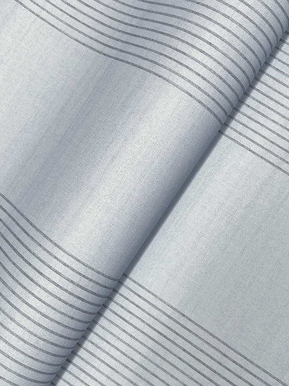 Ronald Redding Private Reserve Archer Stripe Wallpaper Sample - Blue