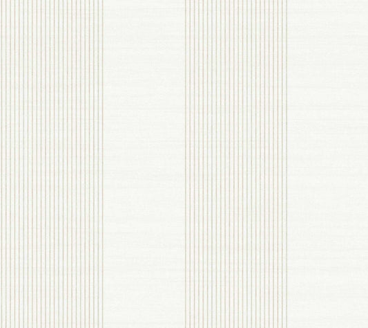 Ronald Redding Private Reserve Archer Stripe Wallpaper - White