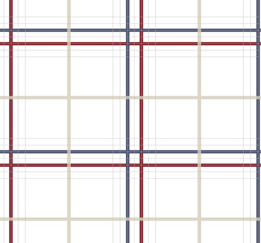 Ronald Redding Private Reserve Lakeside Plaid Wallpaper - Red