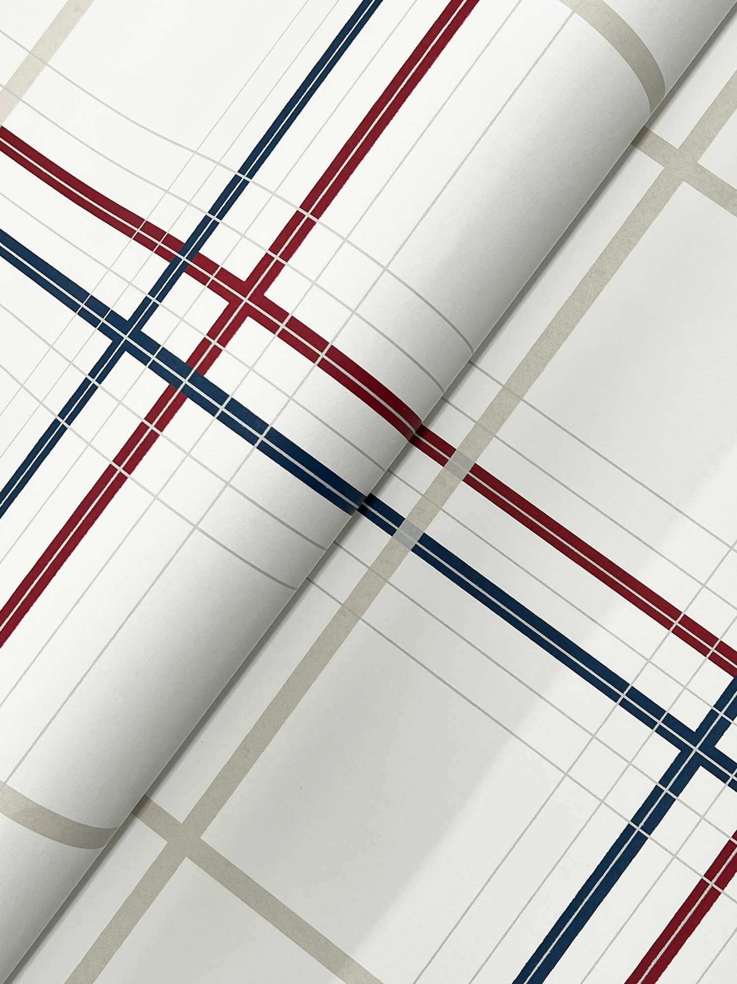 Ronald Redding Private Reserve Lakeside Plaid Wallpaper - Red