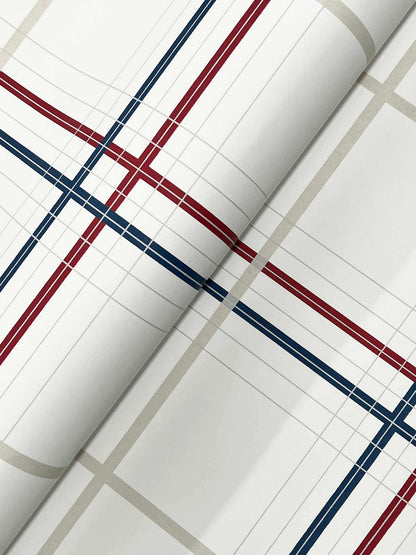 Ronald Redding Private Reserve Lakeside Plaid Wallpaper - Red