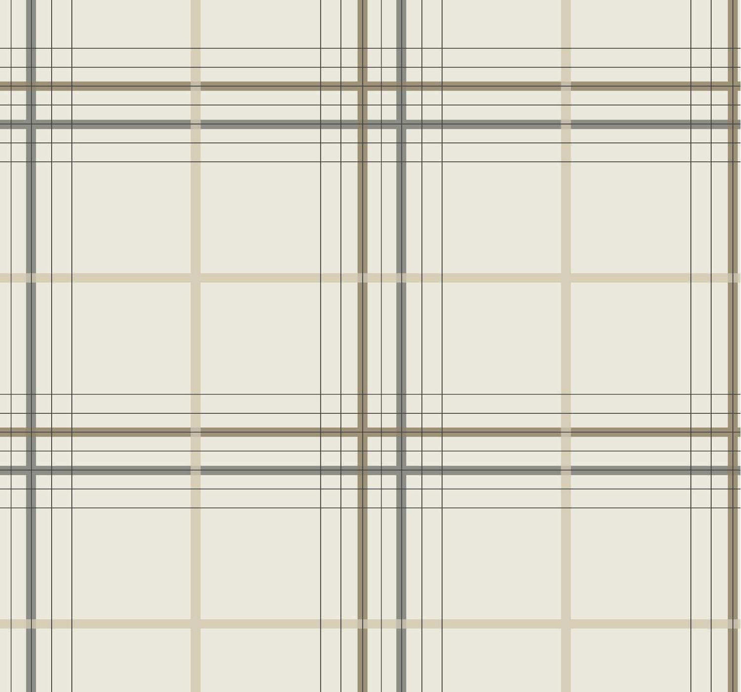 Ronald Redding Private Reserve Lakeside Plaid Wallpaper Sample - Beige