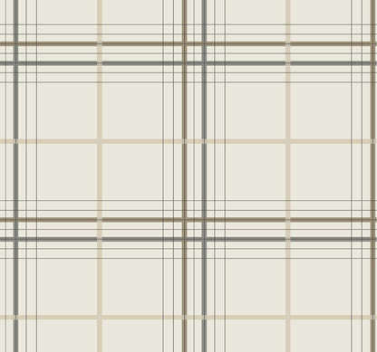 Ronald Redding Private Reserve Lakeside Plaid Wallpaper Sample - Beige