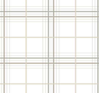 Ronald Redding Private Reserve Lakeside Plaid Wallpaper - White