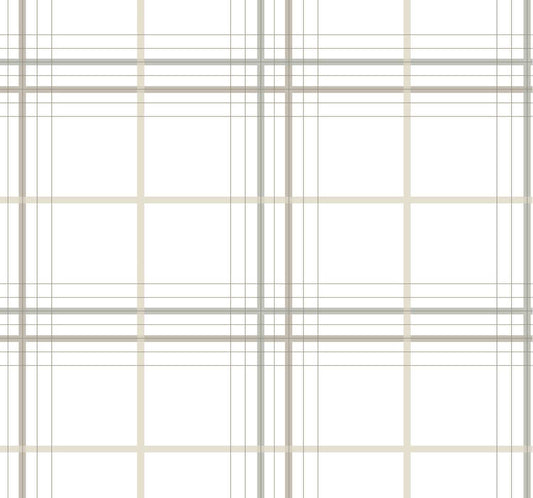 Ronald Redding Private Reserve Lakeside Plaid Wallpaper - White