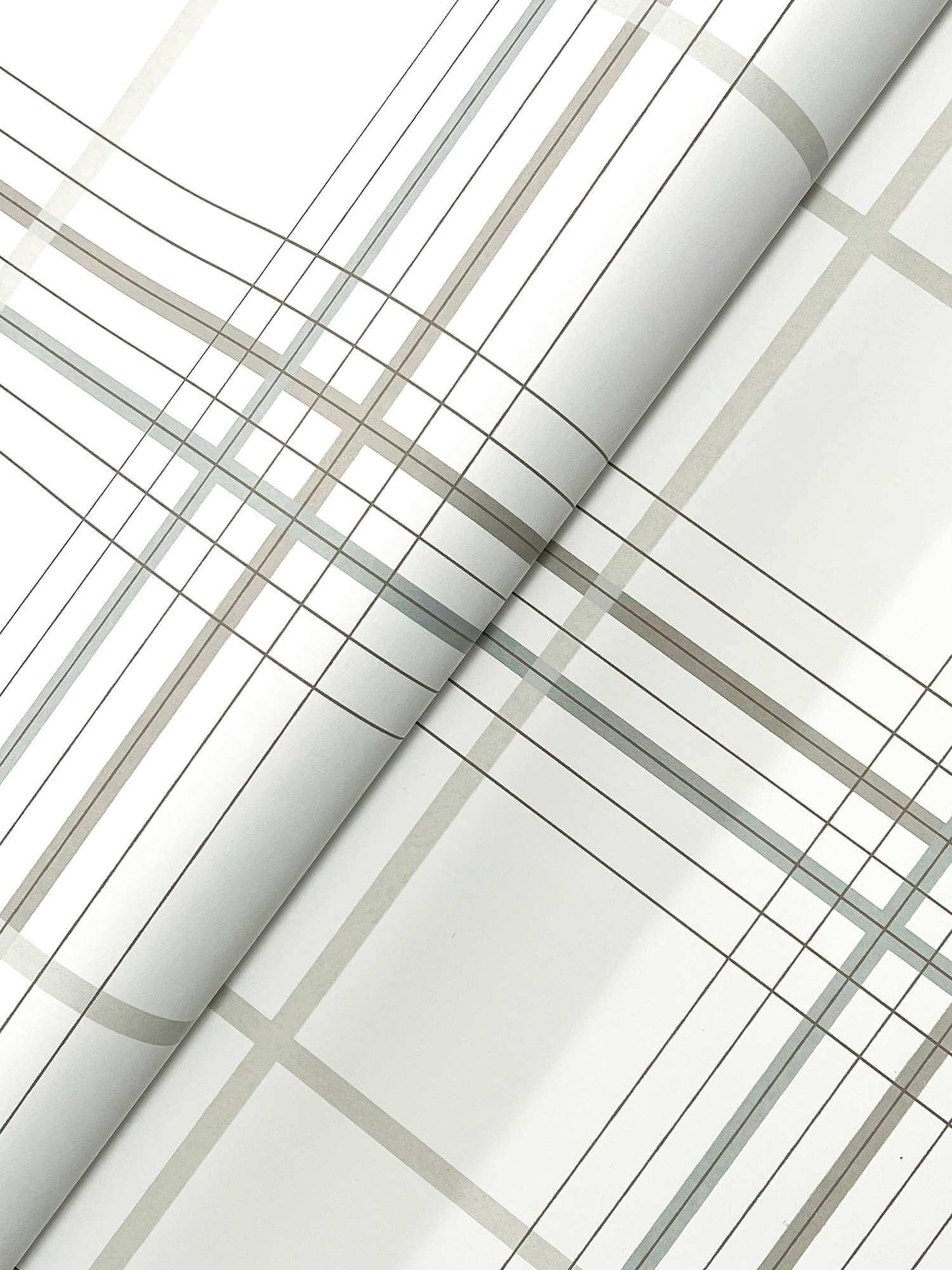 Ronald Redding Private Reserve Lakeside Plaid Wallpaper - White