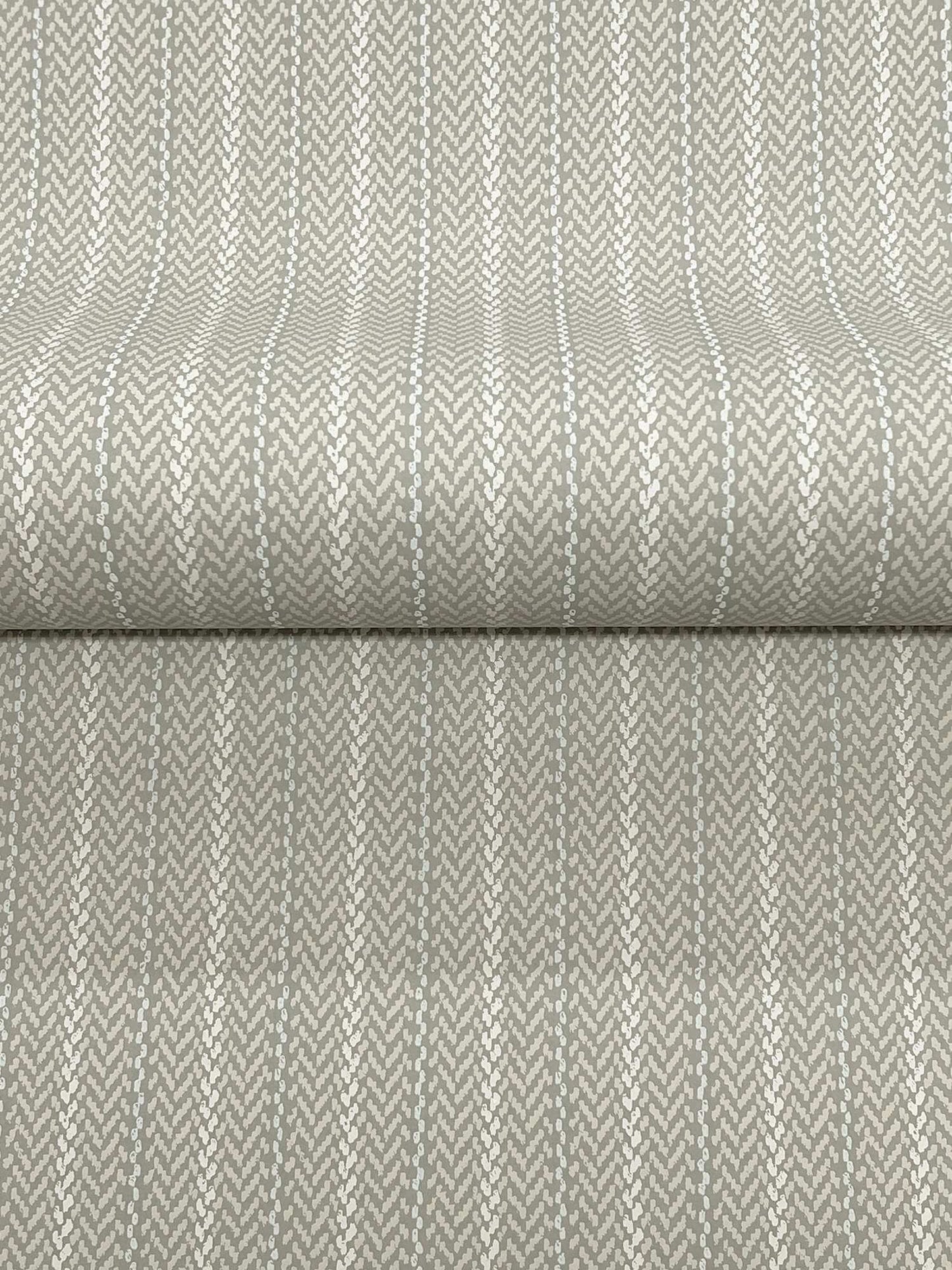 Ronald Redding Private Reserve Elkan Stripe Wallpaper Sample - Gray