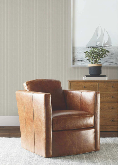 Ronald Redding Private Reserve Elkan Stripe Wallpaper Sample - Gray