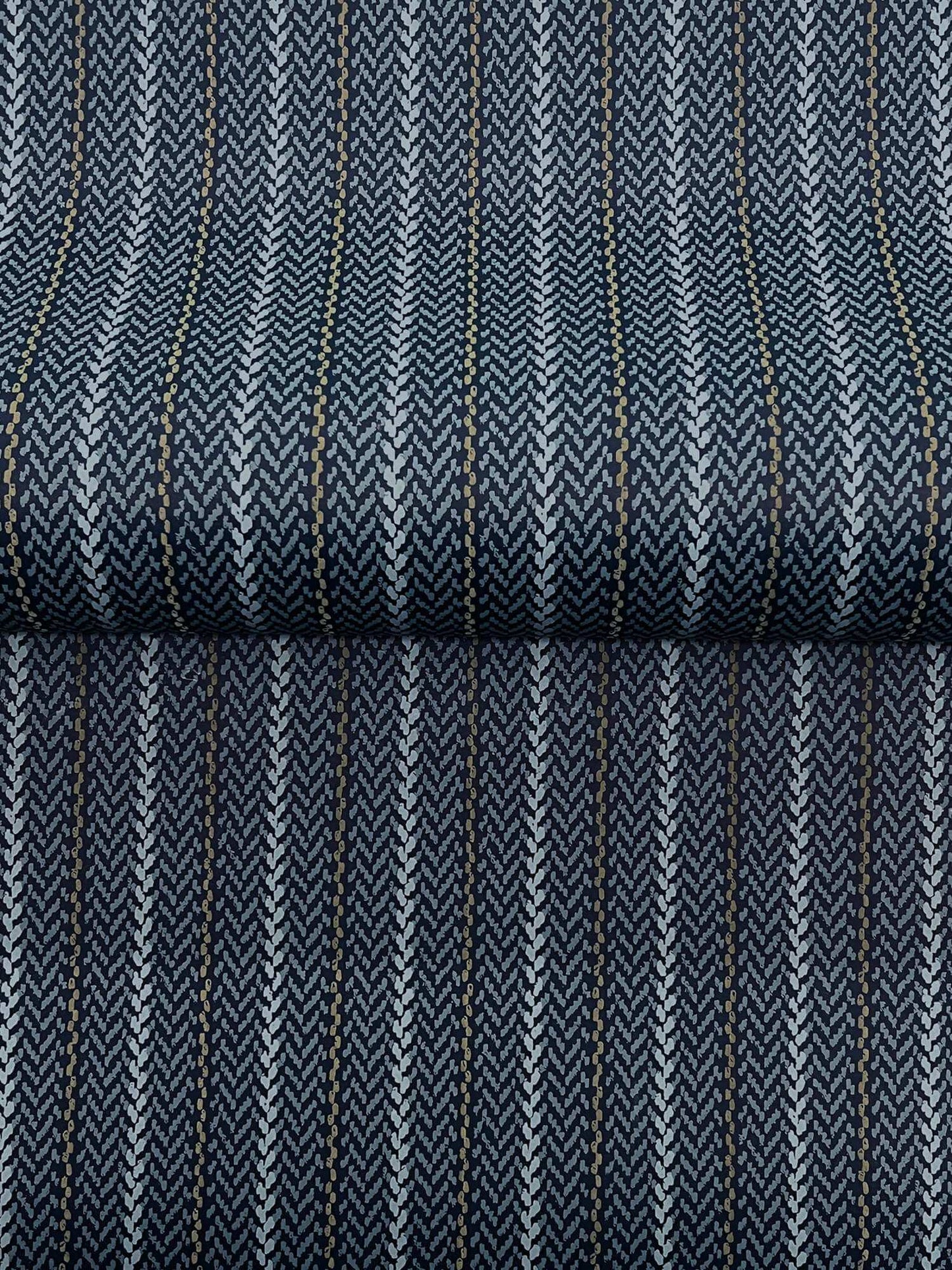 Ronald Redding Private Reserve Elkan Stripe Wallpaper - Navy