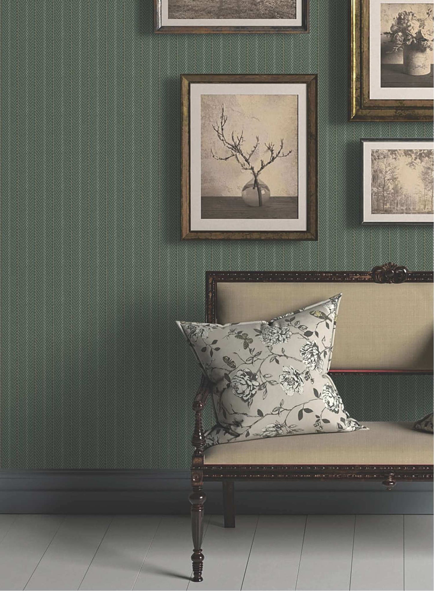 Ronald Redding Private Reserve Elkan Stripe Wallpaper - Green