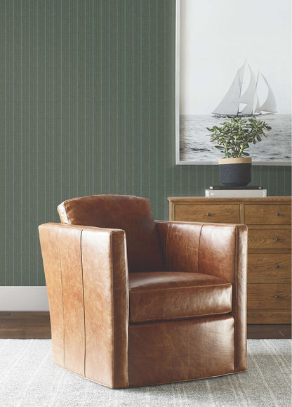Ronald Redding Private Reserve Elkan Stripe Wallpaper - Green