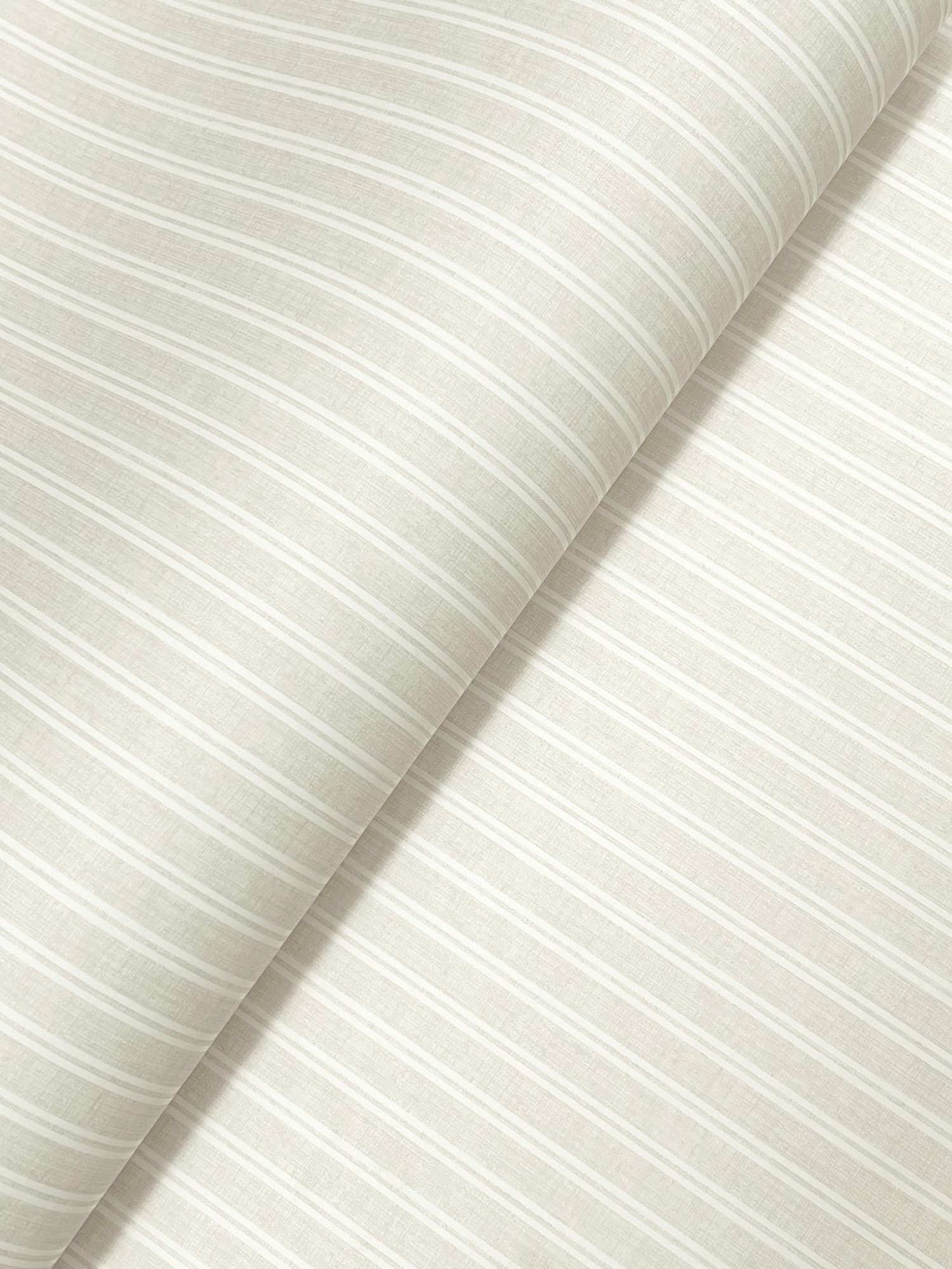 Ronald Redding Private Reserve Ticking Stripe Wallpaper Sample - Beige