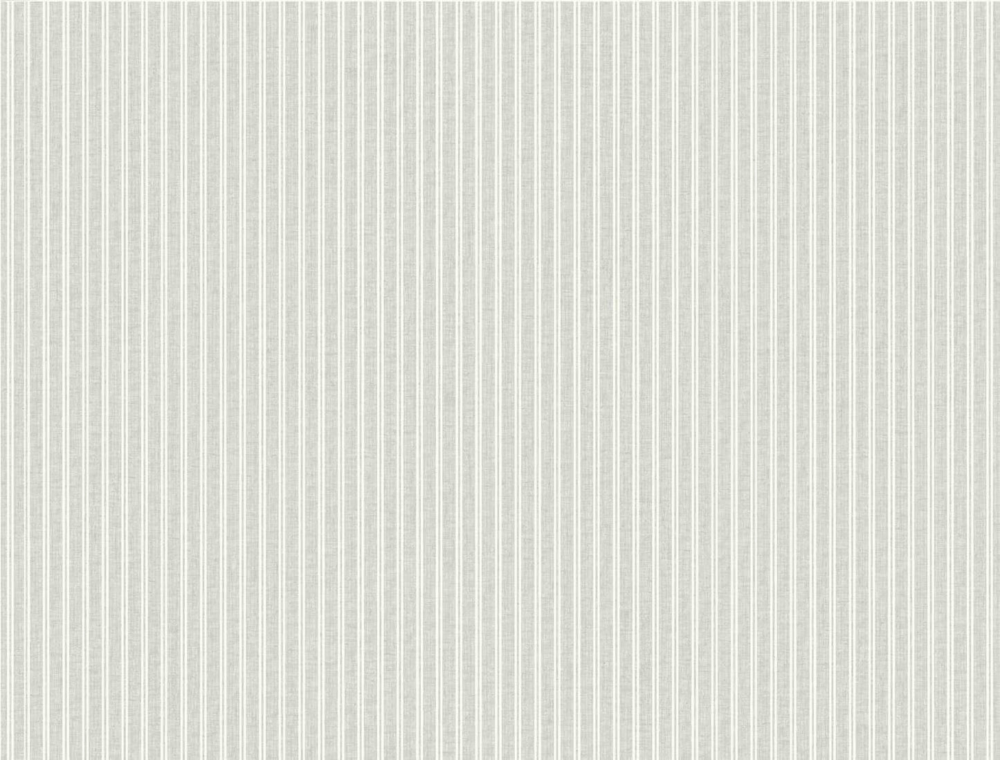 Ronald Redding Private Reserve Ticking Stripe Wallpaper Sample - Gray