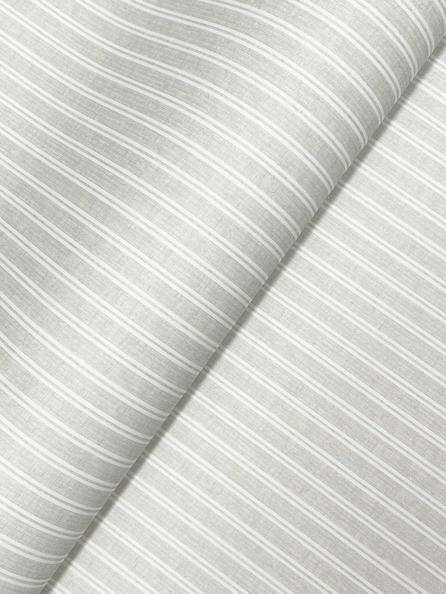 Ronald Redding Private Reserve Ticking Stripe Wallpaper Sample - Gray