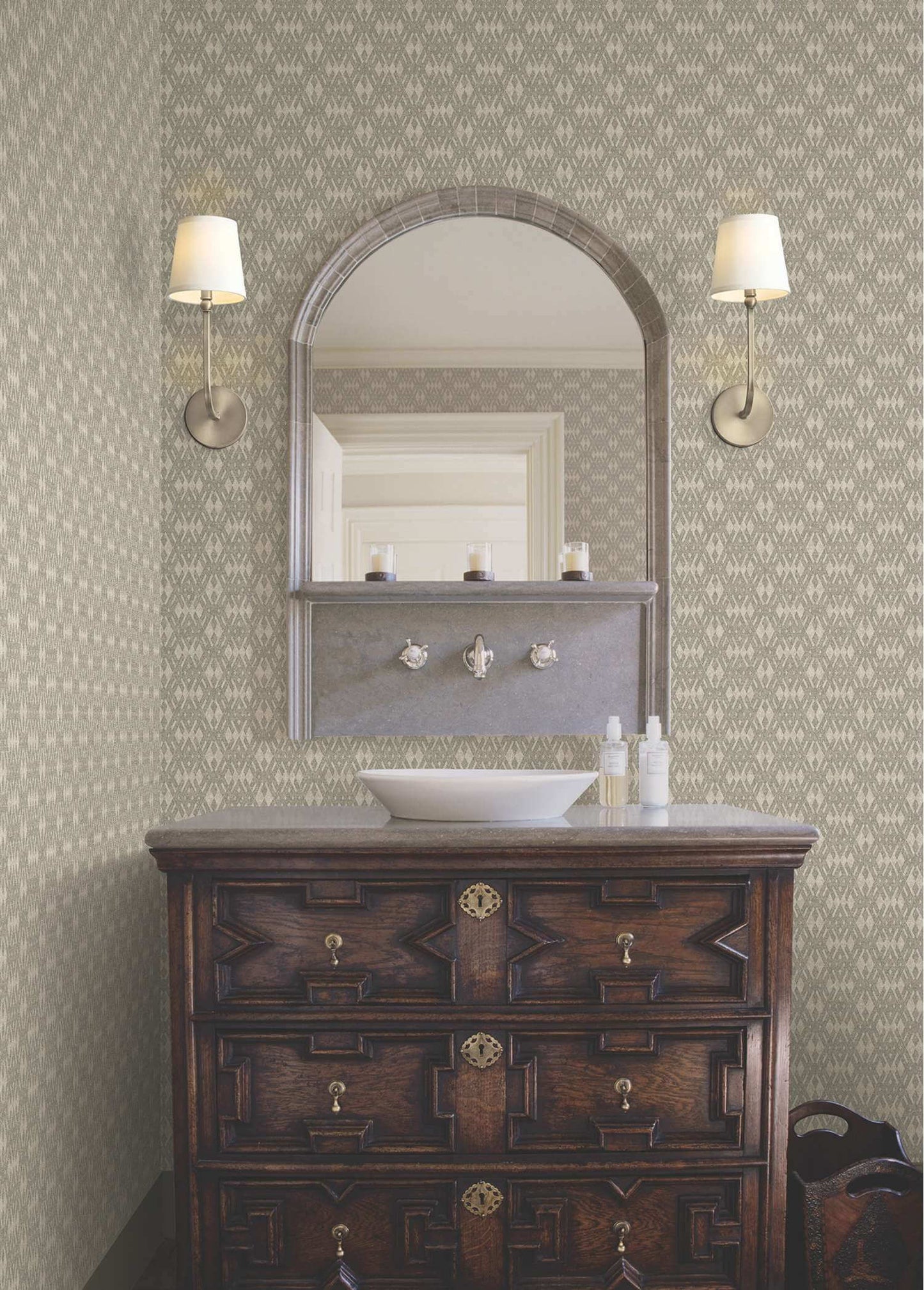 Ronald Redding Private Reserve Radcliffe Wallpaper Sample - Taupe
