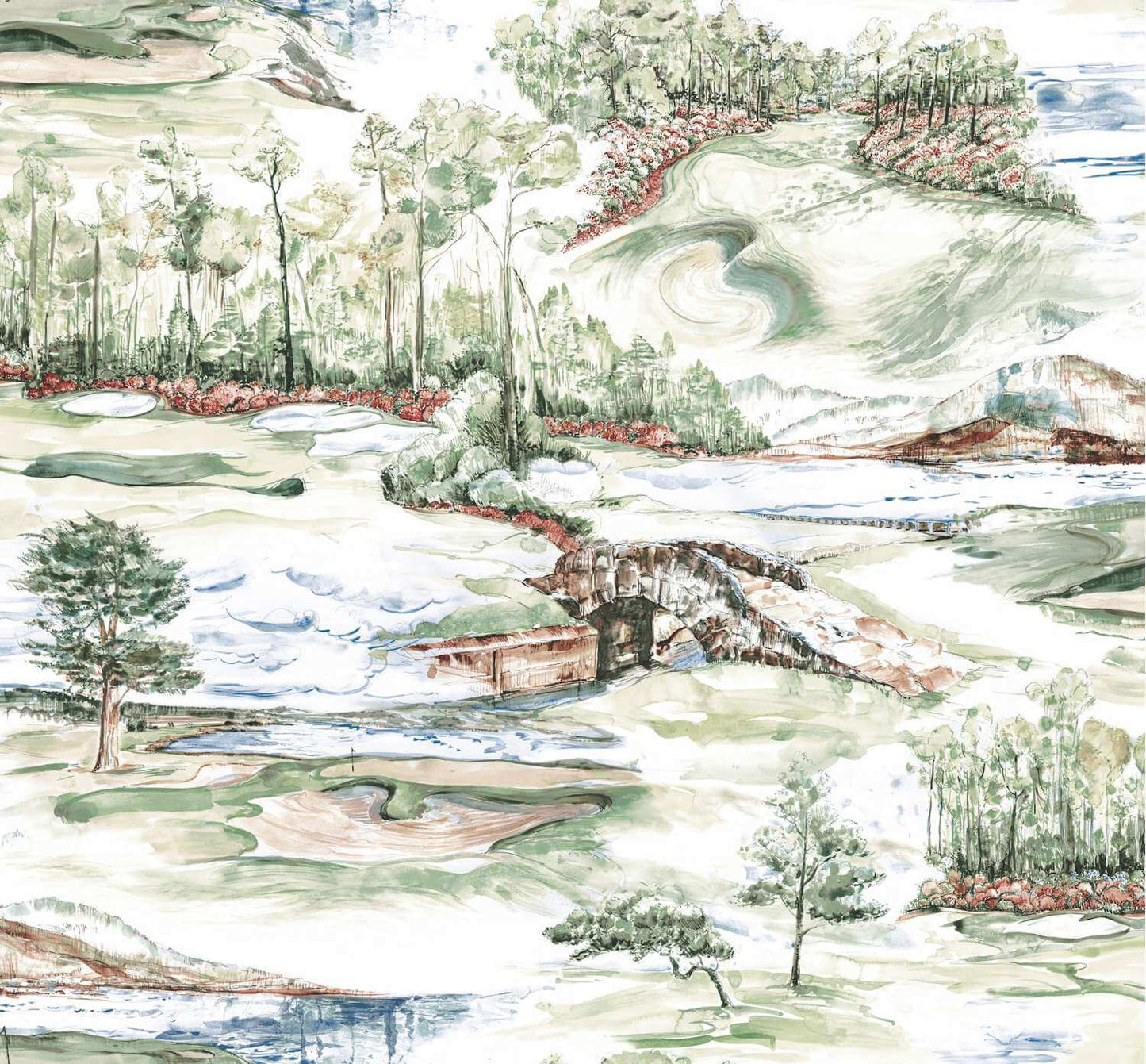 Ronald Redding Private Reserve Hole In One Wallpaper - Multicolor