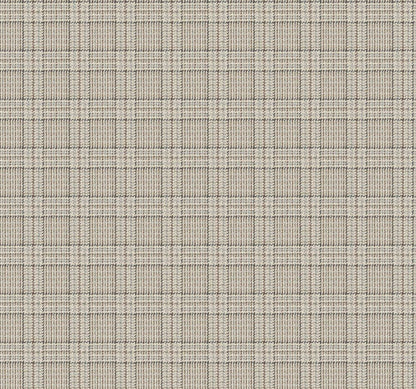 Ronald Redding Private Reserve Harrington Plaid Wallpaper Sample - Light Brown