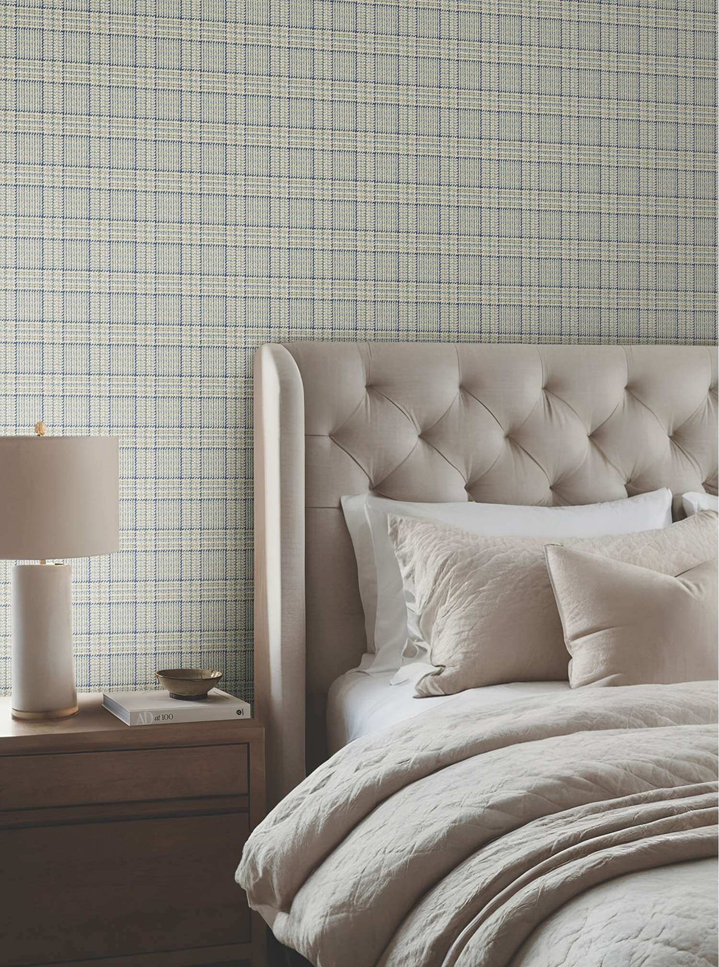 Ronald Redding Private Reserve Harrington Plaid Wallpaper - Green