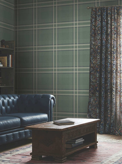 Ronald Redding Private Reserve Country Club Plaid Wallpaper - Green
