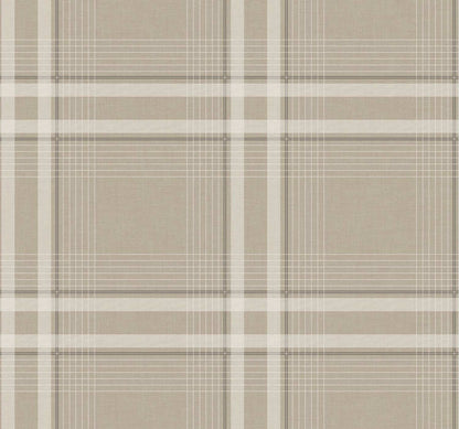 Ronald Redding Private Reserve Country Club Plaid Wallpaper - Taupe