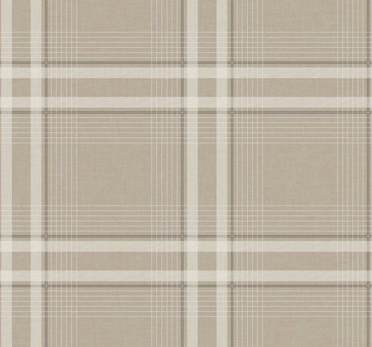 Ronald Redding Private Reserve Country Club Plaid Wallpaper - Taupe