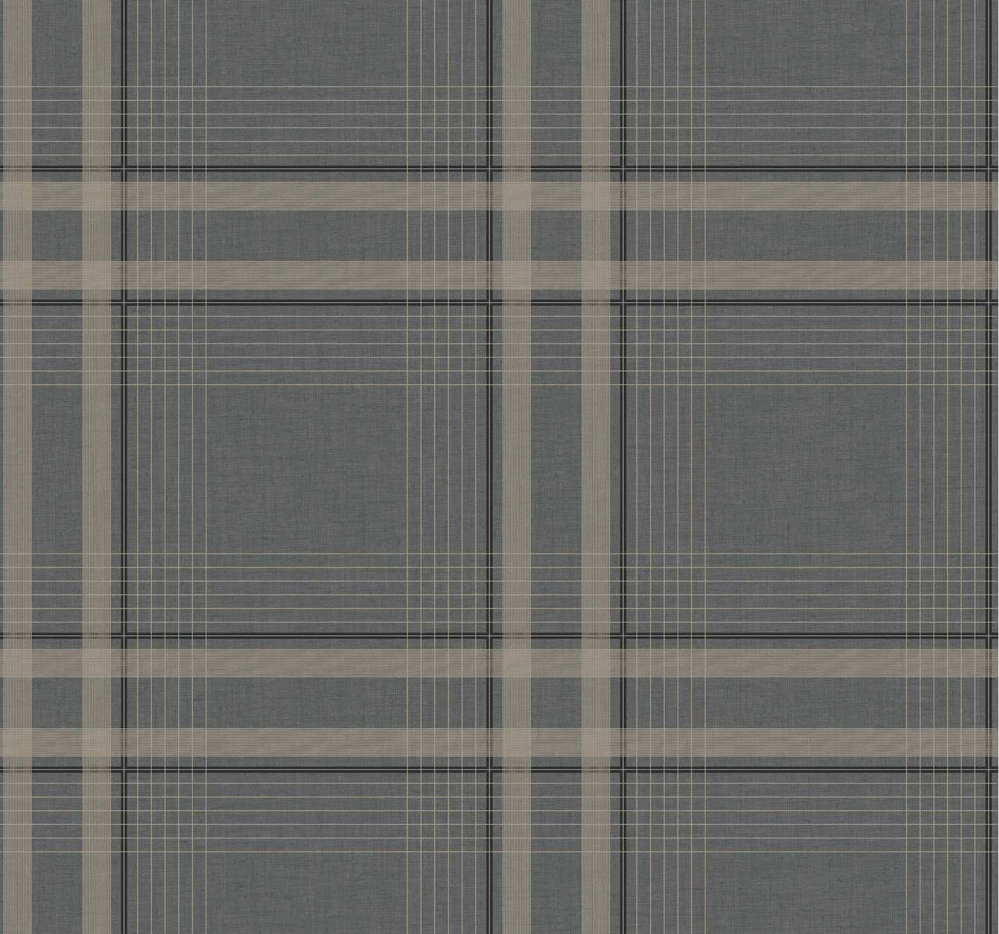 Ronald Redding Private Reserve Country Club Plaid Wallpaper Sample - Charcoal