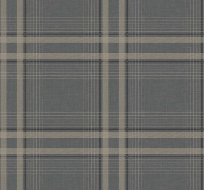 Ronald Redding Private Reserve Country Club Plaid Wallpaper Sample - Charcoal
