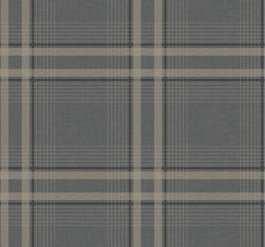 Ronald Redding Private Reserve Country Club Plaid Wallpaper - Charcoal