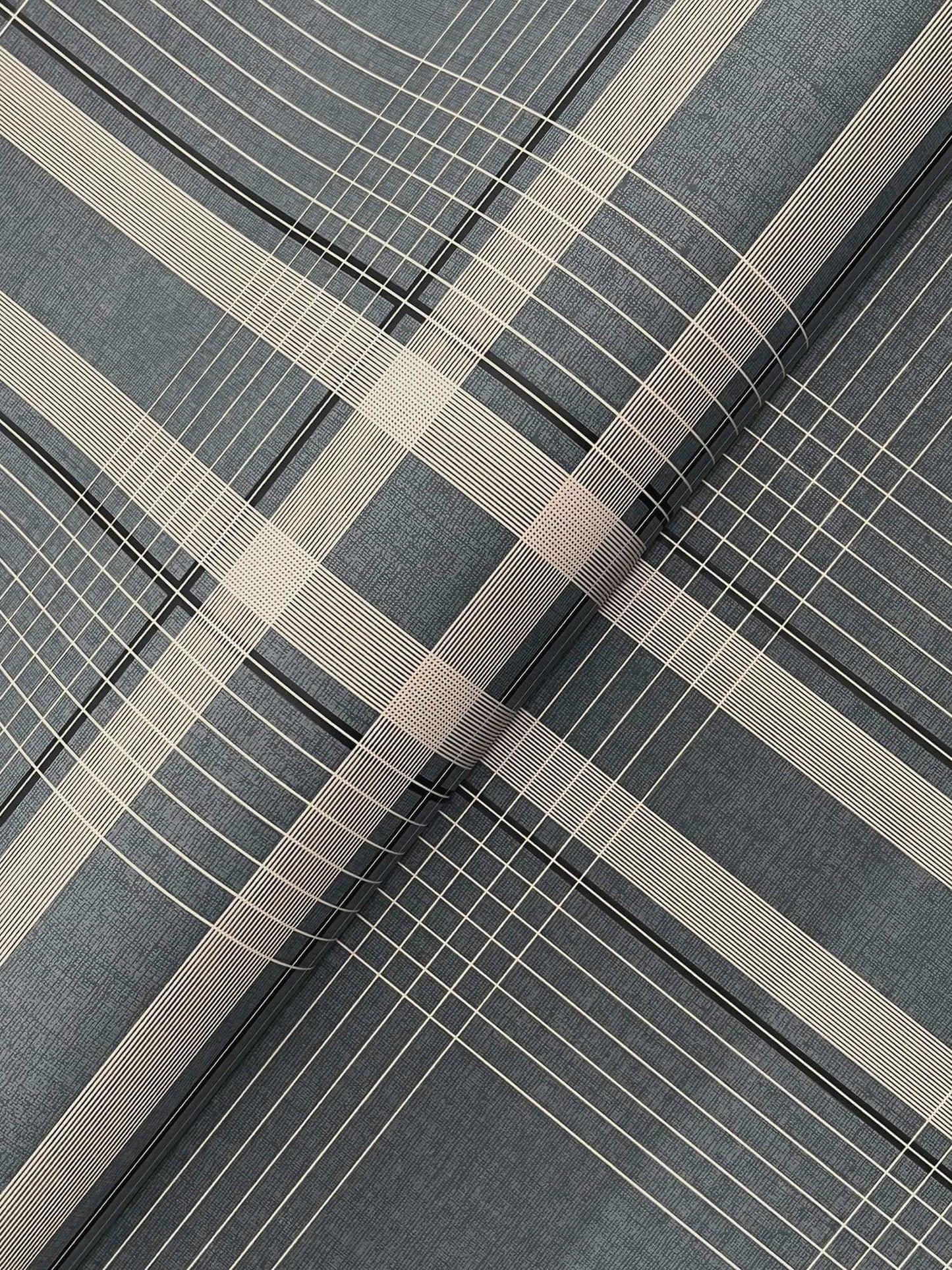 Ronald Redding Private Reserve Country Club Plaid Wallpaper Sample - Charcoal